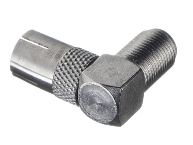 Переходник гн F - гн TV угловой (цинк), NETKO Optima 10 шт