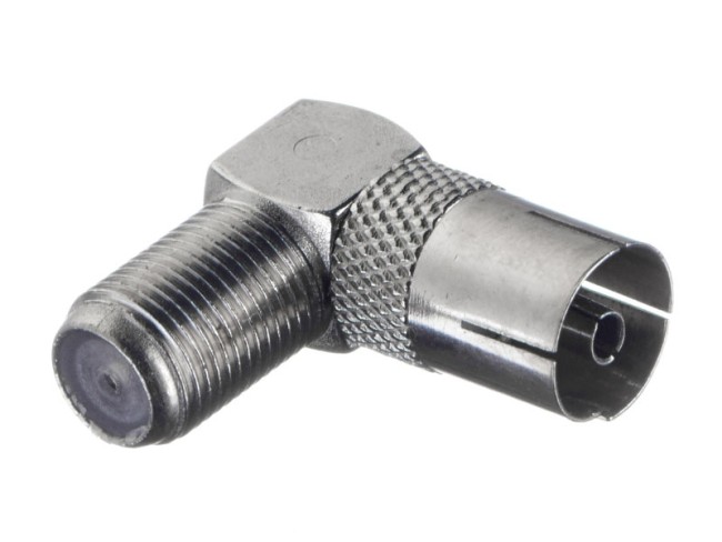 Переходник гн F - гн TV угловой (цинк), NETKO Optima 20 шт