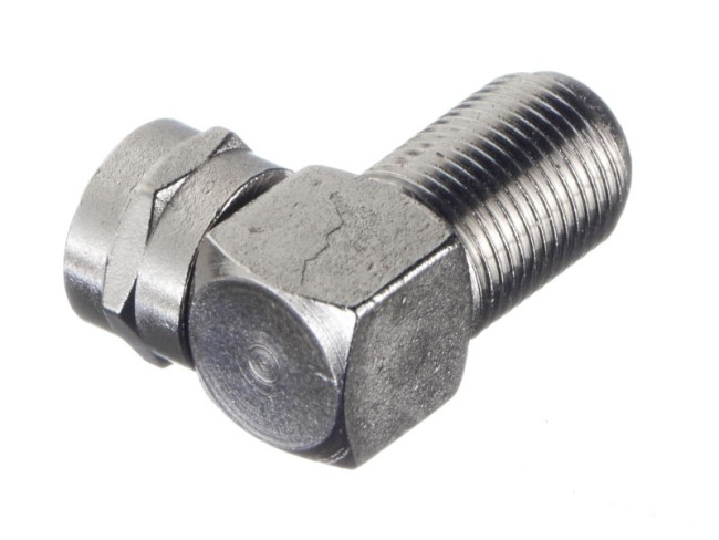 Переходник гнездо F - штекер F, угловой (цинк) (F123-53), NETKO Optima