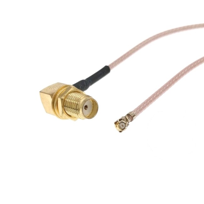 Адаптер для модема (пигтейл) U.fl(IPEX)-SMA(female)угловой кабель RG178 20см. комплект 20 шт