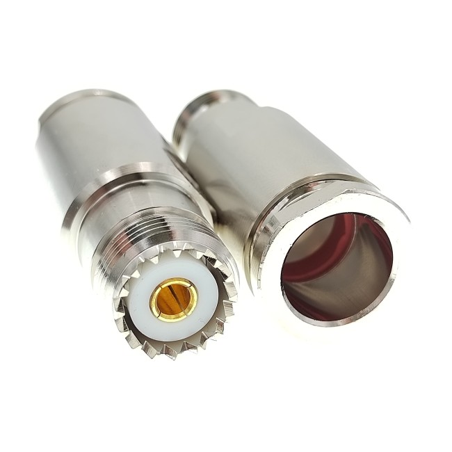 ВЧ-разъём UHF(female) SO239 прижимной под кабель 10D-FB комплект 10 шт