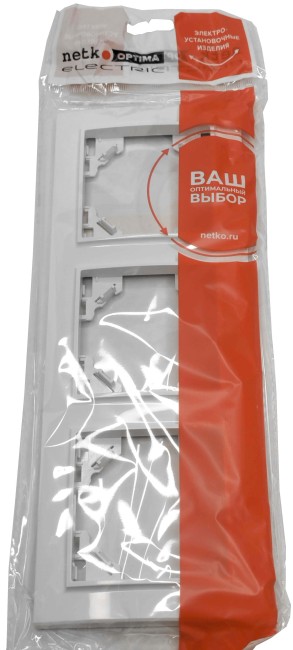 Рамка 3-постовая, пластик, IP20, цвет белый NETKO Optima Electric 20 шт Рамка 3-постовая, пластик, IP20, цвет белый NETKO Optima Electric 20 шт