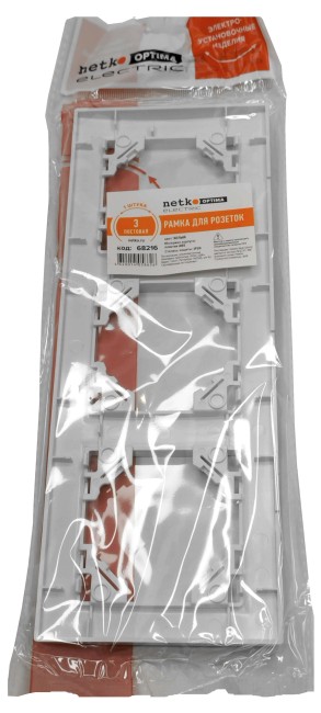 Рамка 3-постовая, пластик, IP20, цвет белый NETKO Optima Electric 20 шт Рамка 3-постовая, пластик, IP20, цвет белый NETKO Optima Electric 20 шт