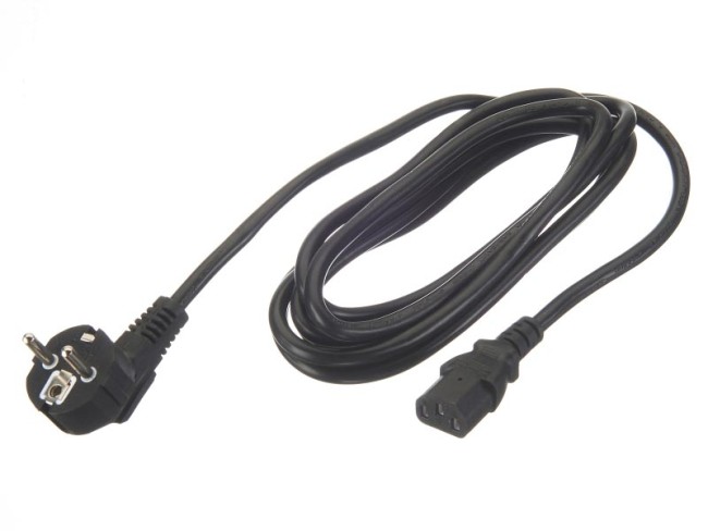 Кабель питания (евровилка - штекер IEC С13) 3*1,5мм2, 3м, черный, NETKO Optima Кабель питания (евровилка - штекер IEC С13) 3*1,5мм2, 3м, черный, NETKO Optima