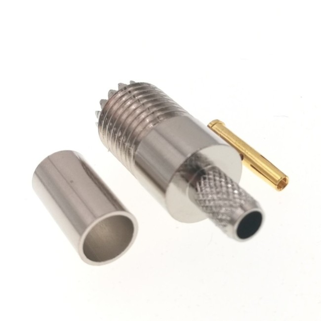 ВЧ-разъём mini UHF(female) обжимной под кабель RG-58 комплект 20 шт