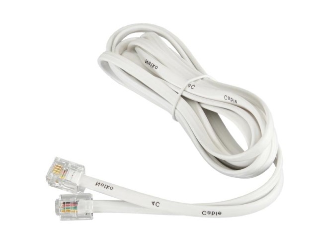 Удлинитель телефонный (6р4с) 2 метра / белый NETKO Optima Удлинитель телефонный (6р4с) 2 метра / белый NETKO Optima