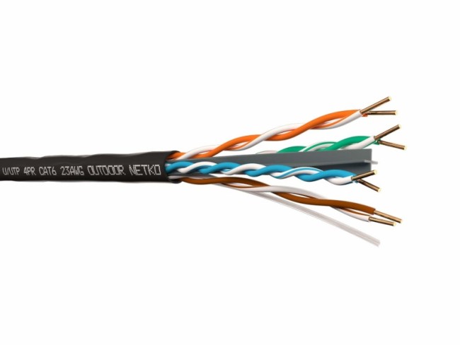 Кабель U/UTP4 cat.6, 4 пары 23 AWG BC, одножильный, с крестовиной, для наружных работ, FLUKE TEST, NETKO Expert 5м Кабель U/UTP4 cat.6, 4 пары 23 AWG BC, одножильный, с крестовиной, для наружных работ, FLUKE TEST, NETKO Expert 5м
