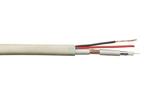 Кабель комбинированный RG59 CU+2x0.75 мм2 75 Ом, белый, 5 м