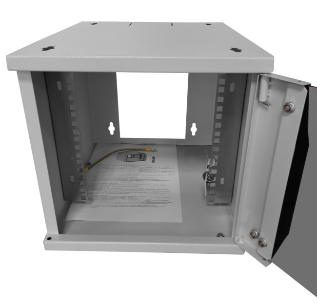 Шкаф настенный 10 6U серия COMPACT (315х368х310), передняя дверь стекло, серый, Netko Шкаф настенный 10 6U серия COMPACT (315х368х310), передняя дверь стекло, серый, Netko