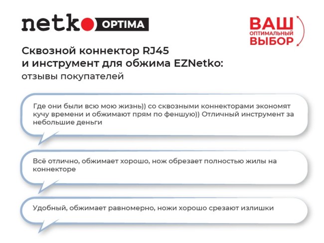 Инструмент обжимной для коннекторов со сквозным отверстием EZNetko plug RJ-45 (8p8c), NT-670, NETKO Optima Инструмент обжимной для коннекторов со сквозным отверстием EZNetko plug RJ-45 (8p8c), NT-670, NETKO Optima