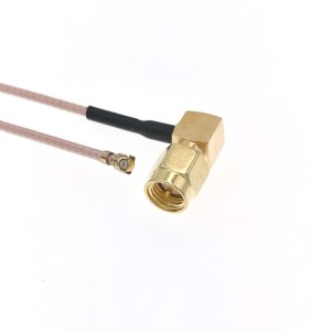 Адаптер для модема (пигтейл) U.fl(IPEX)-SMA(male)угловой кабель RG178 20см. комплект 20 шт