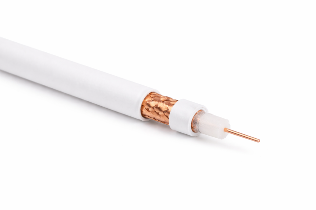 Кабель коаксиальный RG-59 B/U MIL17, 75 Ом, Cu, экран 112%, белый, 3 м