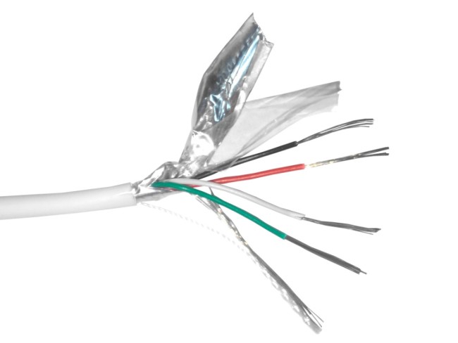 Кабель сигнальный, экранированный 4*0.22мм2 (7*0.2мм) 30м, алюминий, пластиковая катушка, белый NETKO Optima Кабель сигнальный, экранированный 4*0.22мм2 (7*0.2мм) 30м, алюминий, пластиковая катушка, белый NETKO Optima